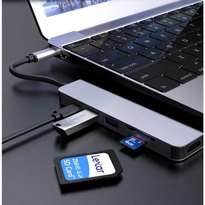 Эпицентр деятельности Displayport станции стыковки Usb Multiport 6in1 для читателя Chromebook PD77W SD/TF